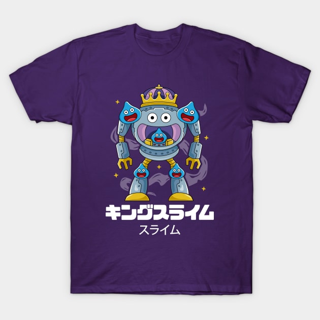 Mecha Metal King Slime T-Shirt by logozaste